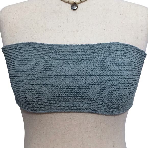 LA Hearts by Pacsun NWT Teal Bandeau Swim Top Women L - Picture 2 of 6